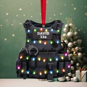 Police Bulletproof Vest Personalized Christmas Ornament Gift for Police