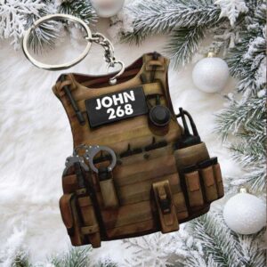 Police Bulletproof Vest Personalized Flat Keychain Gift for Police Police Bulletproof Vest Personalized Flat Keychain Gift for Police