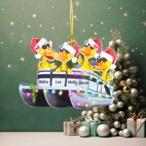Pontoon Duck Couple Personalized Christmas Ornament Christmas Gift For Pontoon Lovers