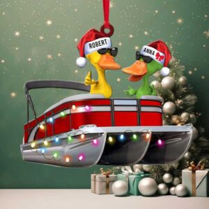 Pontoon Duck Journey Personalized Custom Shape Ornament