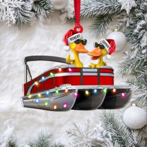 Pontoon Happy Ducky Duck, Personalized Acrylic Ornament Pontoon Happy Ducky Duck, Personalized Acrylic Ornament