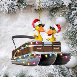 Pontoon Ornaments Duck Family on Boat Personalized Christmas Gifts For Pontoon Lovers Pontoon Ornaments Duck Family on Boat Personalized Christmas Gifts For Pontoon Lovers