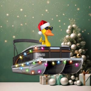 Pontoon Yellow Duck Duck Personalized Christmas Car Ornaments