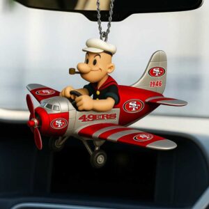 Popeye in San Francisco 49ers Airplane Ornament Popeye in San Francisco 49ers Airplane Ornament