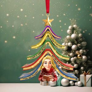 Reading Girl Personalized Gifts For Book Lovers Christmas Ornament