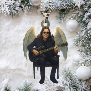 Rock Legend Ozzy Osbourne Guitar Ornament with Angel Wings
