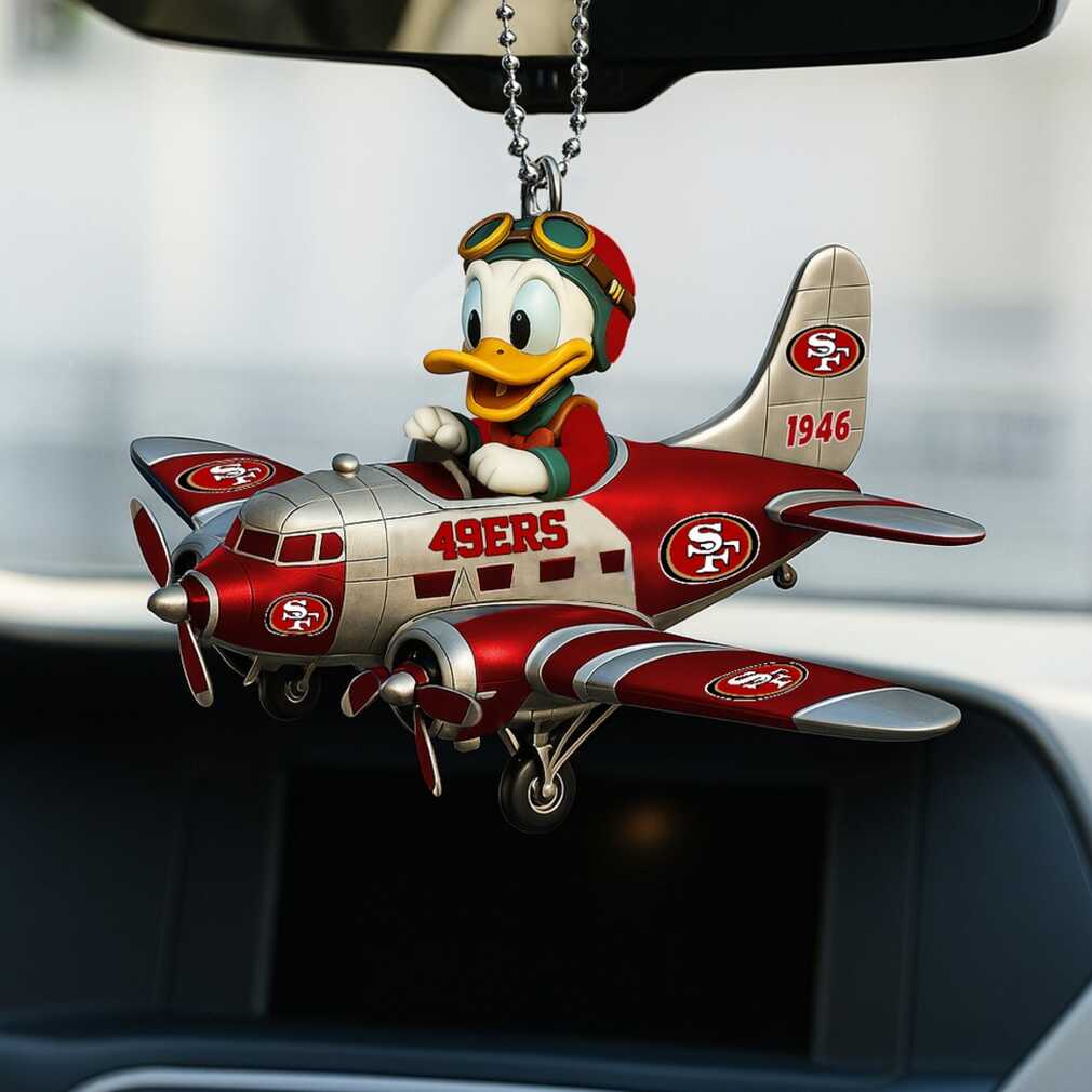 San Francisco 49ers Donald Duck Airplane Ornament San Francisco 49ers Donald Duck Airplane Ornament