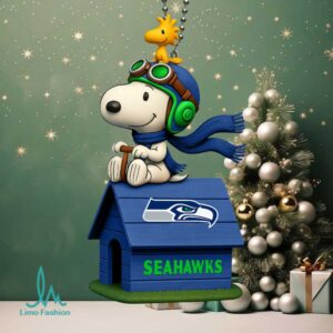 Seattle Seahawks Snoopy and Woodstock Doghouse Ornament
