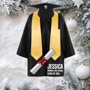 Senior Graduate Cap And Gown Personalized Christmas Ornament Senior Graduate Cap And Gown Personalized Christmas Ornament