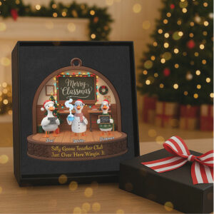 Silly Goose Teacher Club Personalized Christmas Ornament