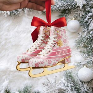 “Skate Into the Holidays” Winter Skating Ornament Personalized Gift for Ice Skating Lovers