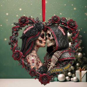 Skull Couple Ornament Personalized Christmas Gifts