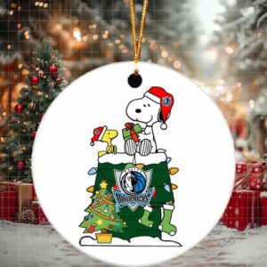 Snoopy And Woodstock NBA Christmas Ornament 2025 For Dallas Mavericks Fans