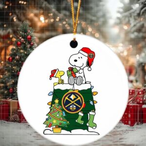 Snoopy And Woodstock NBA Christmas Ornament 2025 For Denver Nuggets Fans