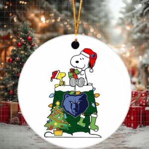 Snoopy And Woodstock NBA Christmas Ornament 2025 For Memphis Grizzlies Fans