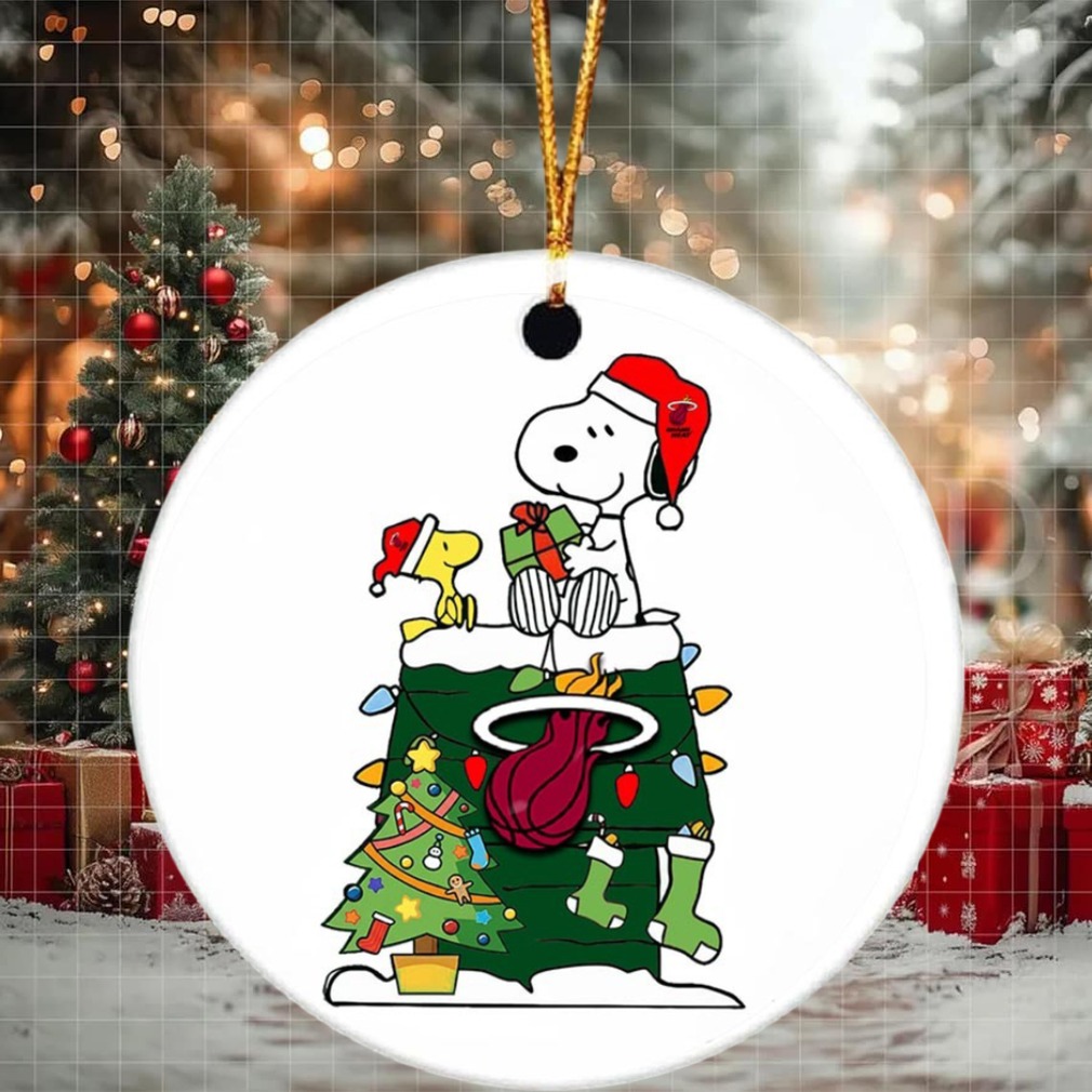 Snoopy And Woodstock NBA Christmas Ornament 2025 For Miami Heat Fans Snoopy And Woodstock NBA Christmas Ornament 2025 For Miami Heat Fans
