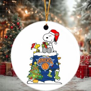 Snoopy And Woodstock NBA Christmas Ornament 2025 For New York Knicks Fans