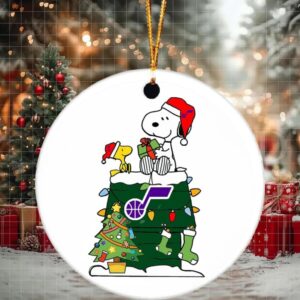 Snoopy And Woodstock NBA Christmas Ornament 2025 For Utah Jazz Fans