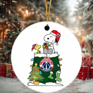 Snoopy And Woodstock NBA Christmas Ornament 2025 For Washington Wizards Fans
