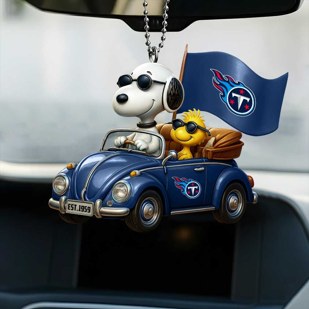 Snoopy & Woodstock Tennessee Titans VW Beetle Car Ornament Snoopy & Woodstock Tennessee Titans VW Beetle Car Ornament