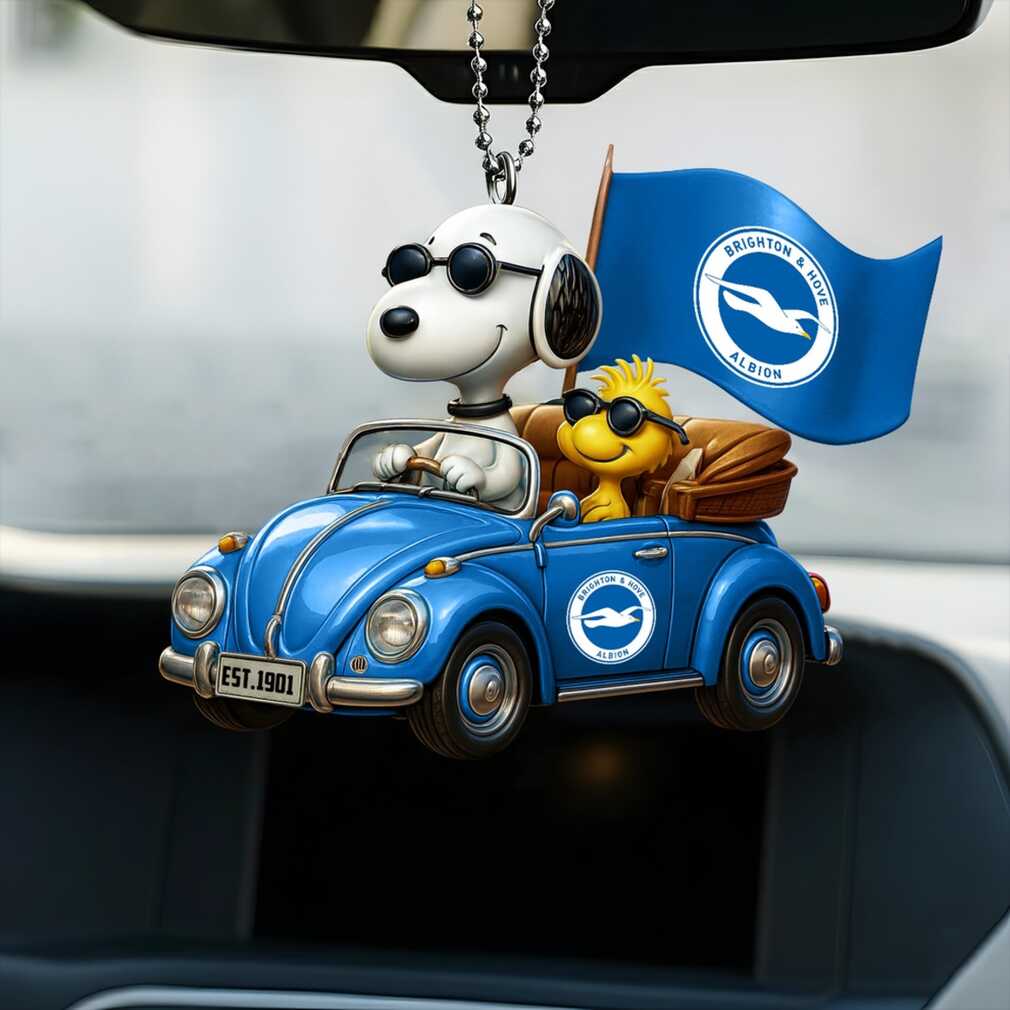 Snoopy and Woodstock Brighton & Hove Albion FC VW Beetle Car Ornament Snoopy and Woodstock Brighton & Hove Albion FC VW Beetle Car Ornament