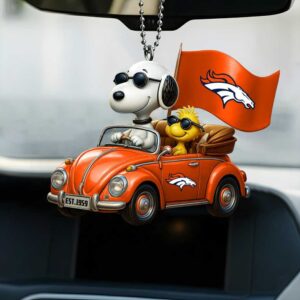 Snoopy and Woodstock Denver Broncos Car Ornament
