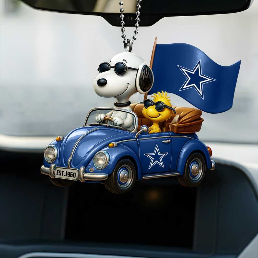 Snoopy and Woodstock Ride the Dallas Cowboys Car Ornament Snoopy and Woodstock Ride the Dallas Cowboys Car Ornament