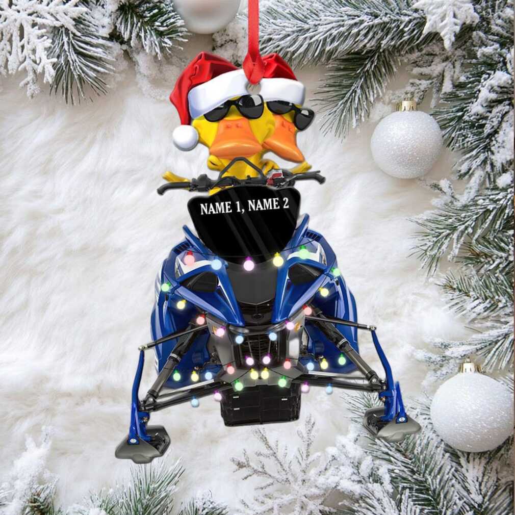 Snowmobiling Duck Personalized Christmas Ornament Christmas Gift For Snowmobile Lovers