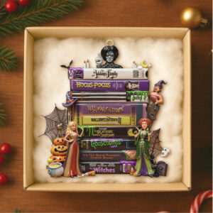 Spooky Season Favorites Stacked Books Ornament