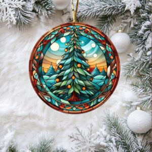 Stained Glass Christmas Tree Ornament