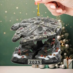 Star Wars Millennium Falcon Light Up Acrylic Christmas Ornament