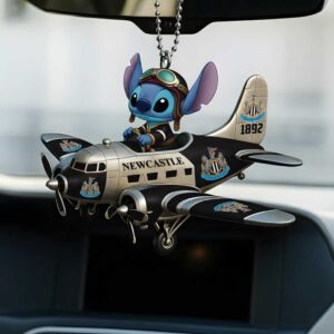 Stitch in Newcastle United Airplane Car Ornament