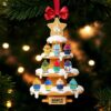 personalized Christmas ornament featuring the Disney characters Stitch and Angel, along with their family personalized Christmas ornament featuring the Disney characters Stitch and Angel, along with their family