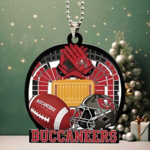 Tampa Bay Buccaneers Football Helmet & Field Auto Ornament
