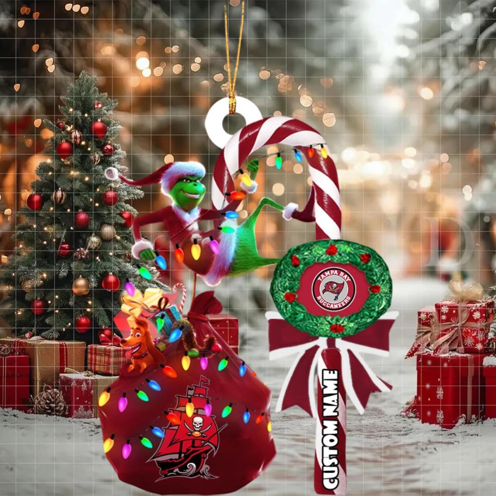 Tampa Bay Buccaneers NFL Custom Grinch Candy Cane Name Ornament 2025 Xmas Tree Gift Tampa Bay Buccaneers NFL Custom Grinch Candy Cane Name Ornament 2025 Xmas Tree Gift