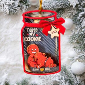 Taste My Cookie, Couple Gift, Personalized Ornament, Gingerbread Funny Couple Ornament, Christmas Gift Taste My Cookie, Couple Gift, Personalized Ornament, Gingerbread Funny Couple Ornament, Christmas Gift