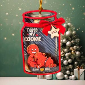Taste My Cookie, Couple Gift, Personalized Ornament, Gingerbread Funny Couple Ornament, Christmas Gift