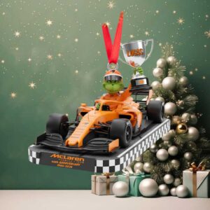The Grinch in McLaren F1 Car Christmas Ornament