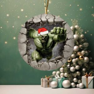 The Incredible Hulk Is Coming To Christmas Circle Ornament The Incredible Hulk Is Coming To Christmas Circle Ornament