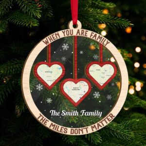 The Miles Don't Matter Personalized Long Distance Family Ornament