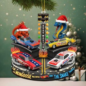 The Mongoose vs The Snake Legendary Drag Race Ornament
