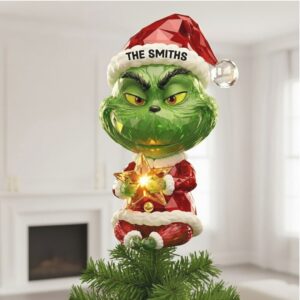 The Smiths Personalized Grinch Tree Topper