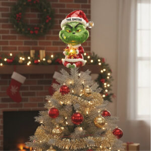 The Smiths Personalized Grinch Tree Topper