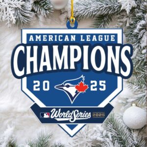Toronto Blue Jays 2025 American League Champions Custom Shape 2 sided Acrylic Ornament.jfif
