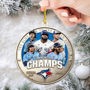 Toronto Blue Jays 2025 American League Champions Custom Shape 2 sided Acrylic Ornaments.jfif