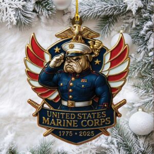 US Marine Corps 2025 Custom Shape 2 sided Acrylic Ornament.jfif