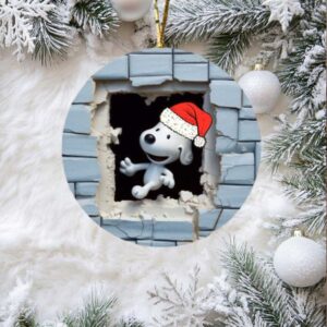 Unique Snoopy Breaking Out Christmas Tree Ornament