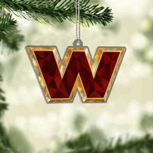Washington Commanders W Jeweled Christmas Ornament