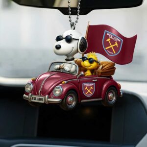 West Ham United F.C. Snoopy & Woodstock in Car Ornament