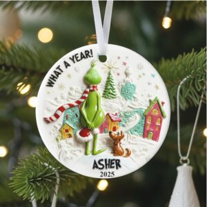 What a Year! Asher 2025 Custom Acrylic Christmas Tree Ornament